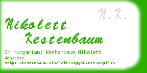nikolett kestenbaum business card